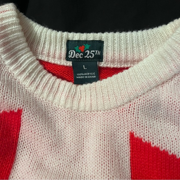 Vintage red Santa sweater dress from Dec. 25th, L. - Picture 4 of 4